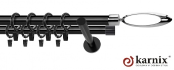 Karnisz nowoczesny NEO 19/19mm Mirella czarny