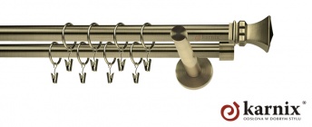 Karnisz nowoczesny NEO 19/19mm Orto antyk mosiądz