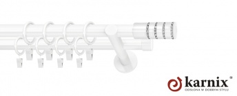 Karnisz nowoczesny NEO 19/19mm Rosetti Crystal biały