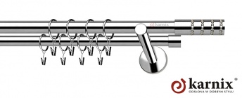 Karnisz nowoczesny NEO 19/19mm Rosetti Crystal INOX