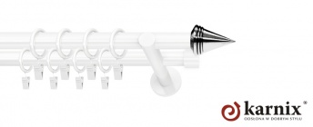Karnisz nowoczesny NEO 19/19mm Stożek biały