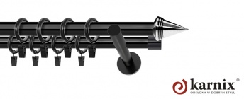 Karnisz nowoczesny NEO 19/19mm Stożek czarny