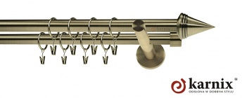 Karnisz nowoczesny NEO 19/19mm Stożek antyk mosiądz