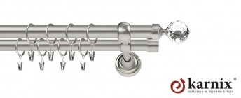 Karnisze Metalowe Rzymskie 25/25mm Beluna Crystal chrom mat