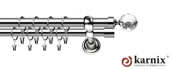 Karnisze Metalowe Rzymskie 25/25mm Beluna Crystal INOX