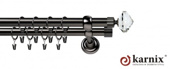 Karnisze Metalowe Rzymskie 25/25mm Blanca Crystal antracyt