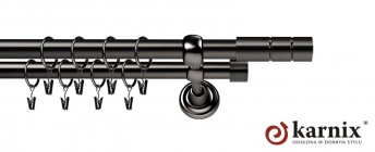 Karnisze Metalowe Rzymskie 25/25mm Cylinder antracyt