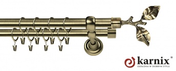 Karnisze Metalowe Rzymskie 25/25mm Gałązka antyk mosiądz