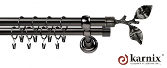 Karnisze Metalowe Rzymskie 25/25mm Gałązka antracyt