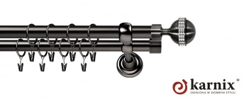 Karnisze Metalowe Rzymskie 25/25mm Globi Crystal antracyt