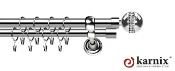 Karnisze Metalowe Rzymskie 25/25mm Globi Crystal INOX