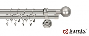 Karnisze Metalowe Rzymskie 25/25mm Kula chrom mat