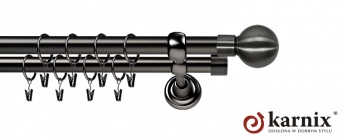 Karnisze Metalowe Rzymskie 25/25mm Kula antracyt