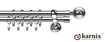 Karnisze Metalowe Rzymskie 25/25mm Kula INOX