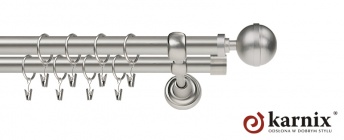 Karnisze Metalowe Rzymskie 25/25mm Kula Elegant chrom mat