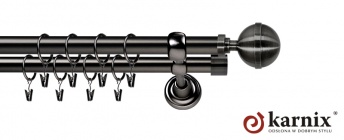 Karnisze Metalowe Rzymskie 25/25mm Kula Elegant antracyt