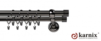 Karnisze Metalowe Rzymskie 25/25mm Luna antracyt