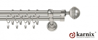 Karnisze Metalowe Rzymskie 25/25mm Melba Crystal chrom mat