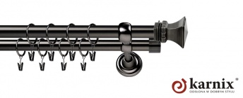 Karnisze Metalowe Rzymskie 25/25mm Orto antracyt