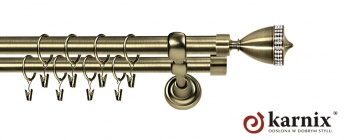 Karnisze Metalowe Rzymskie 25/25mm Piano Crystal antyk mosiądz