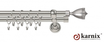 Karnisze Metalowe Rzymskie 25/25mm Piano Crystal chrom mat