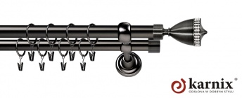 Karnisze Metalowe Rzymskie 25/25mm Piano Crystal antracyt