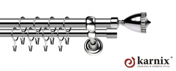 Karnisze Metalowe Rzymskie 25/25mm Piano Crystal INOX