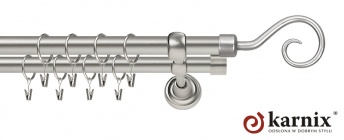 Karnisze Metalowe Rzymskie 25/25mm Spirala chrom mat