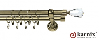 Karnisze Metalowe Rzymskie 25/25mm Travo Crystal antyk mosiądz