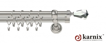 Karnisze Metalowe Rzymskie 25/25mm Travo Crystal chrom mat