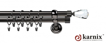 Karnisze Metalowe Rzymskie 25/25mm Travo Crystal antracyt