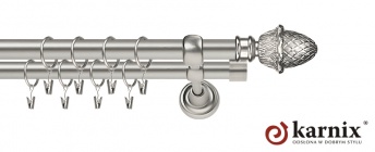 Karnisze Metalowe Rzymskie 25/25mm Żołądź chrom mat