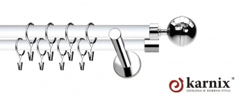 Karnisze Nowoczesne NEO Prestige 19/19mm Kula Elegant INOX - biały