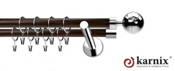 Karnisze Nowoczesne NEO Prestige 19/19mm Kula Elegant INOX - wenge