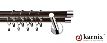 Karnisze Nowoczesne NEO Prestige 19/19mm Luna INOX - wenge