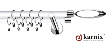 Karnisze Nowoczesne NEO Prestige 19/19mm Mirella INOX - biały