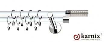 Karnisze Nowoczesne NEO Prestige 19/19mm Optima INOX - biały