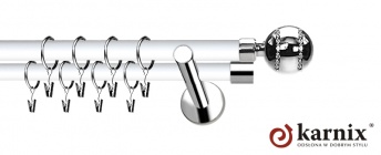 Karnisze Nowoczesne NEO Prestige 19/19mm Pico Crystal INOX - biały