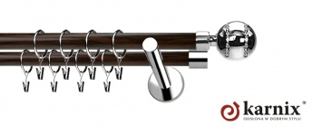 Karnisze Nowoczesne NEO Prestige 19/19mm Pico Crystal INOX - wenge