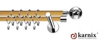 Karnisze Nowoczesne NEO Prestige 19/19mm Pico Crystal INOX - pinia