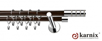 Karnisze Nowoczesne NEO Prestige 19/19mm Rosetti Crystal INOX - wenge