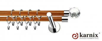 Karnisze Nowoczesne NEO Prestige 19/19mm Beluna Crystal INOX - calvados