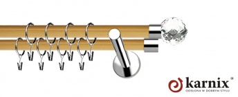 Karnisze Nowoczesne NEO Prestige 19/19mm Beluna Crystal INOX - pinia