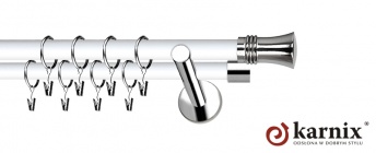 Karnisze Nowoczesne NEO Prestige 19/19mm Capri INOX - biały