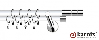 Karnisze Nowoczesne NEO Prestige 19/19mm Cylinder INOX - biały