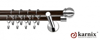 Karnisze Nowoczesne NEO Prestige 19/19mm Gałka Max INOX - wenge