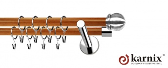 Karnisze Nowoczesne NEO Prestige 19/19mm Gałka Max INOX - calvados