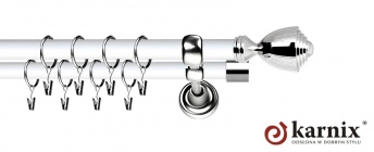 Karnisz Metalowy Prestige 19/19mm Avanti INOX - biały