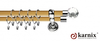 Karnisz Metalowy Prestige 19/19mm Beluna Crystal INOX - pinia