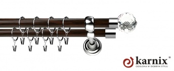 Karnisz Metalowy Prestige 19/19mm Beluna Crystal INOX - wenge